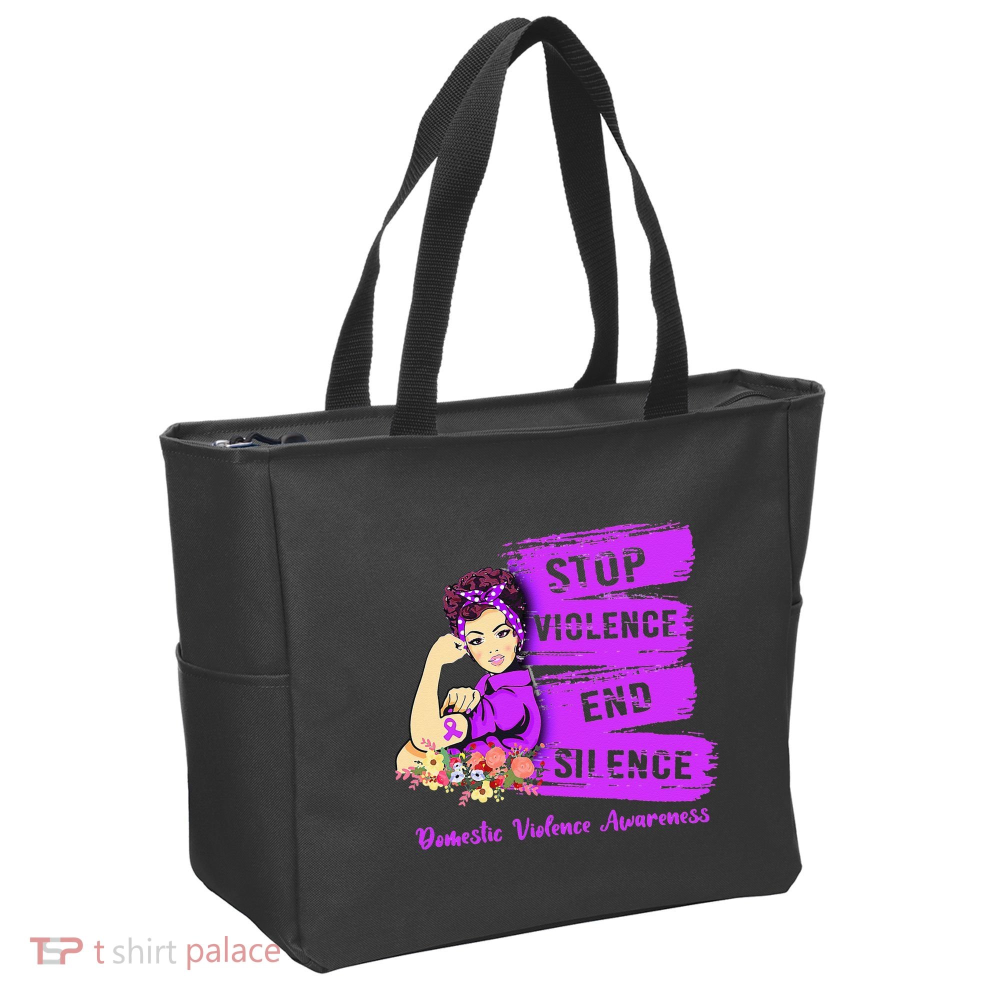 Stop Violence End Silence Domestic Violence Awareness Tote Bag