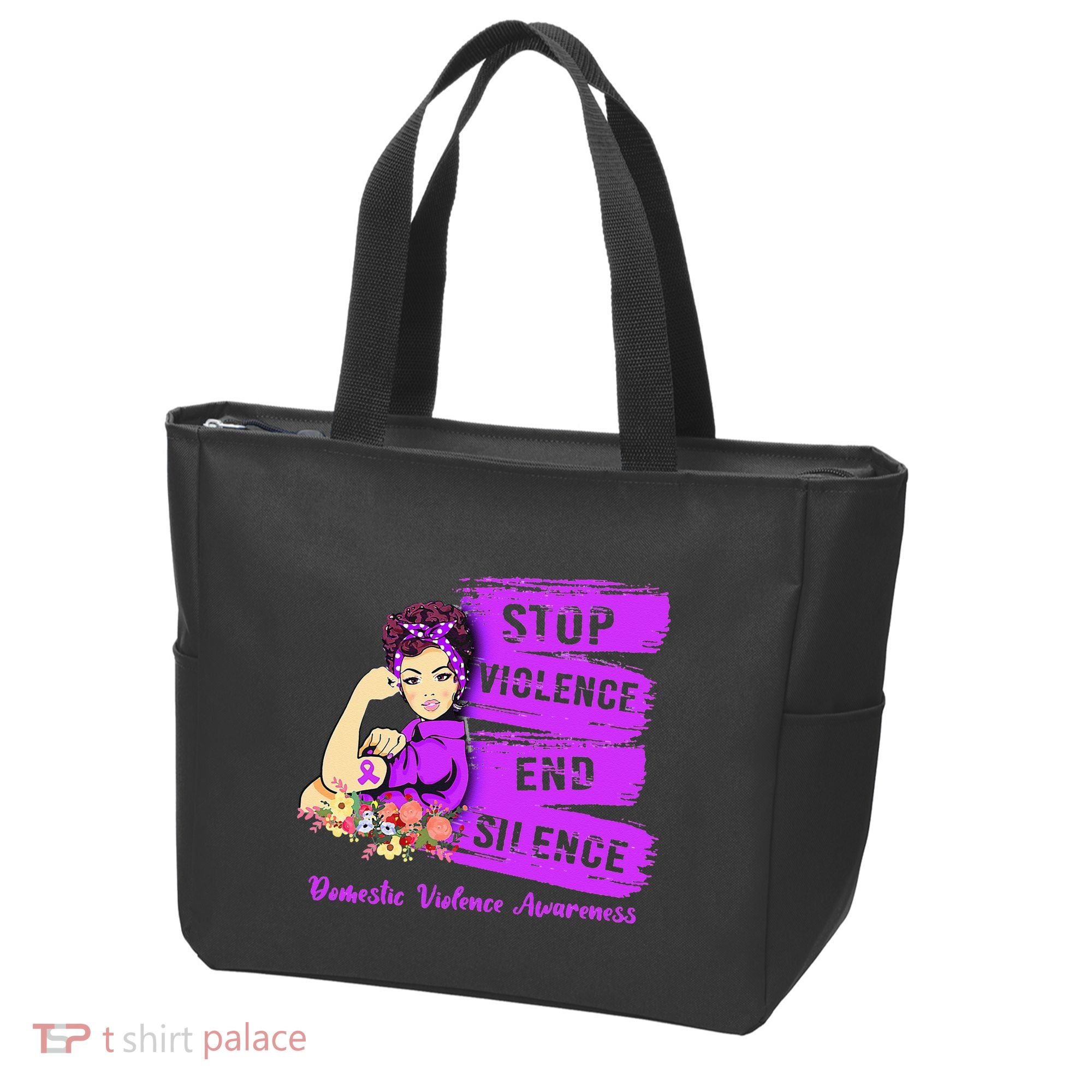 Stop Violence End Silence Domestic Violence Awareness Tote Bag