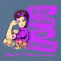 Stop Violence End Silence Domestic Violence Awareness Garment-Dyed Sweatshirt thumb 2