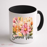 Summer Vibes Floral Beach Life Coffee Mug thumb 1
