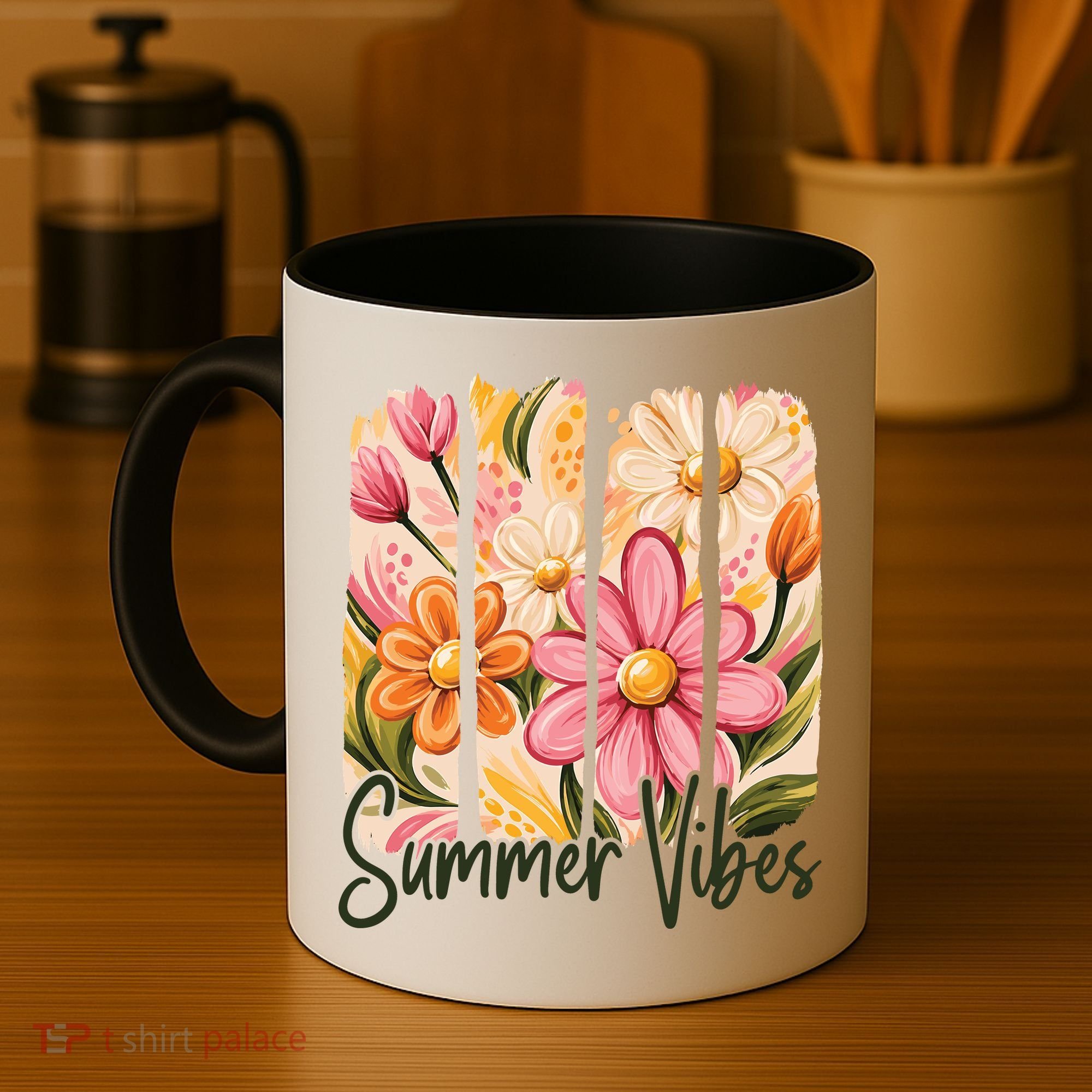 Summer Vibes Floral Beach Life Coffee Mug