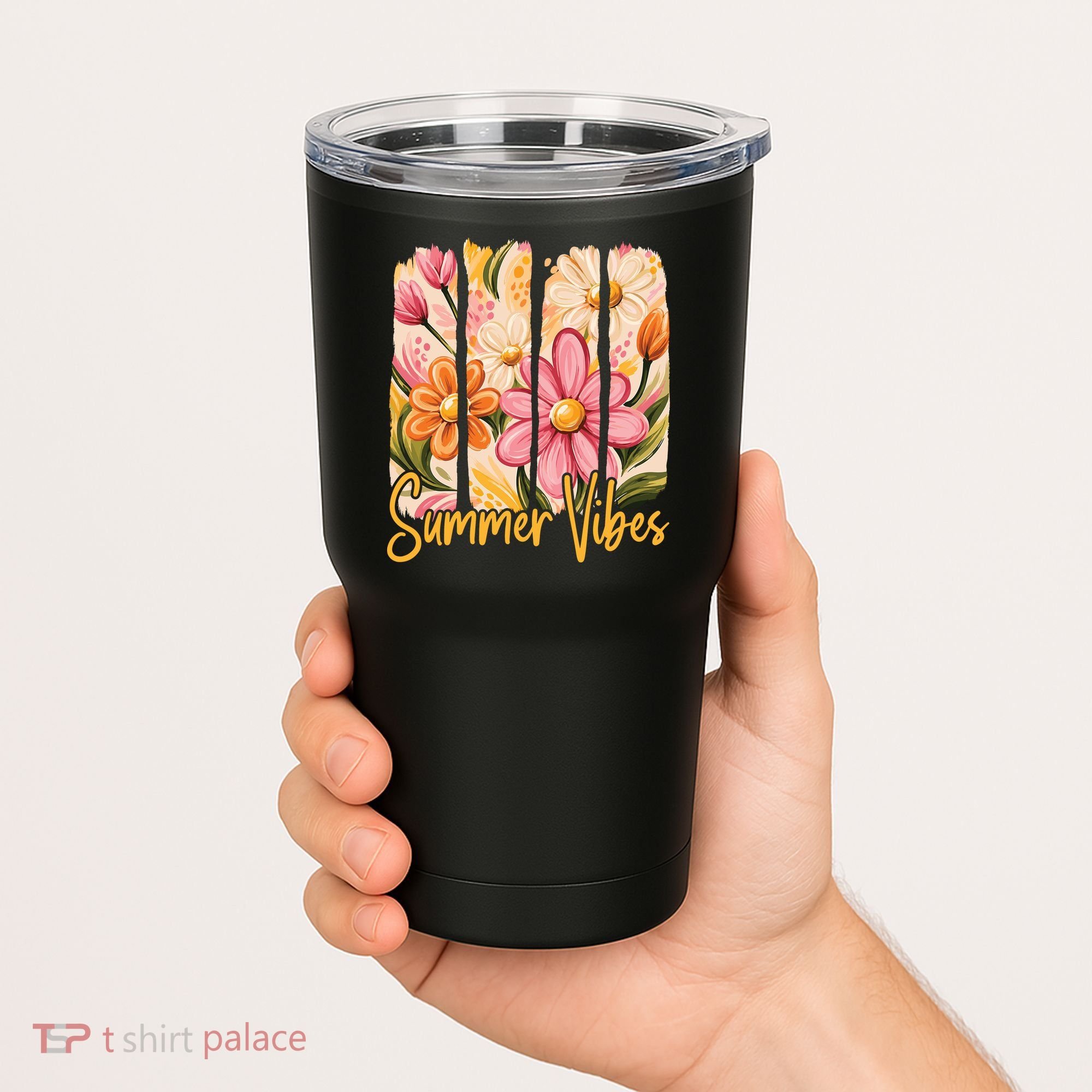 Summer Vibes Floral Beach Life Tumbler