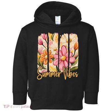 Summer Vibes Floral Beach Life Toddler Hoodie