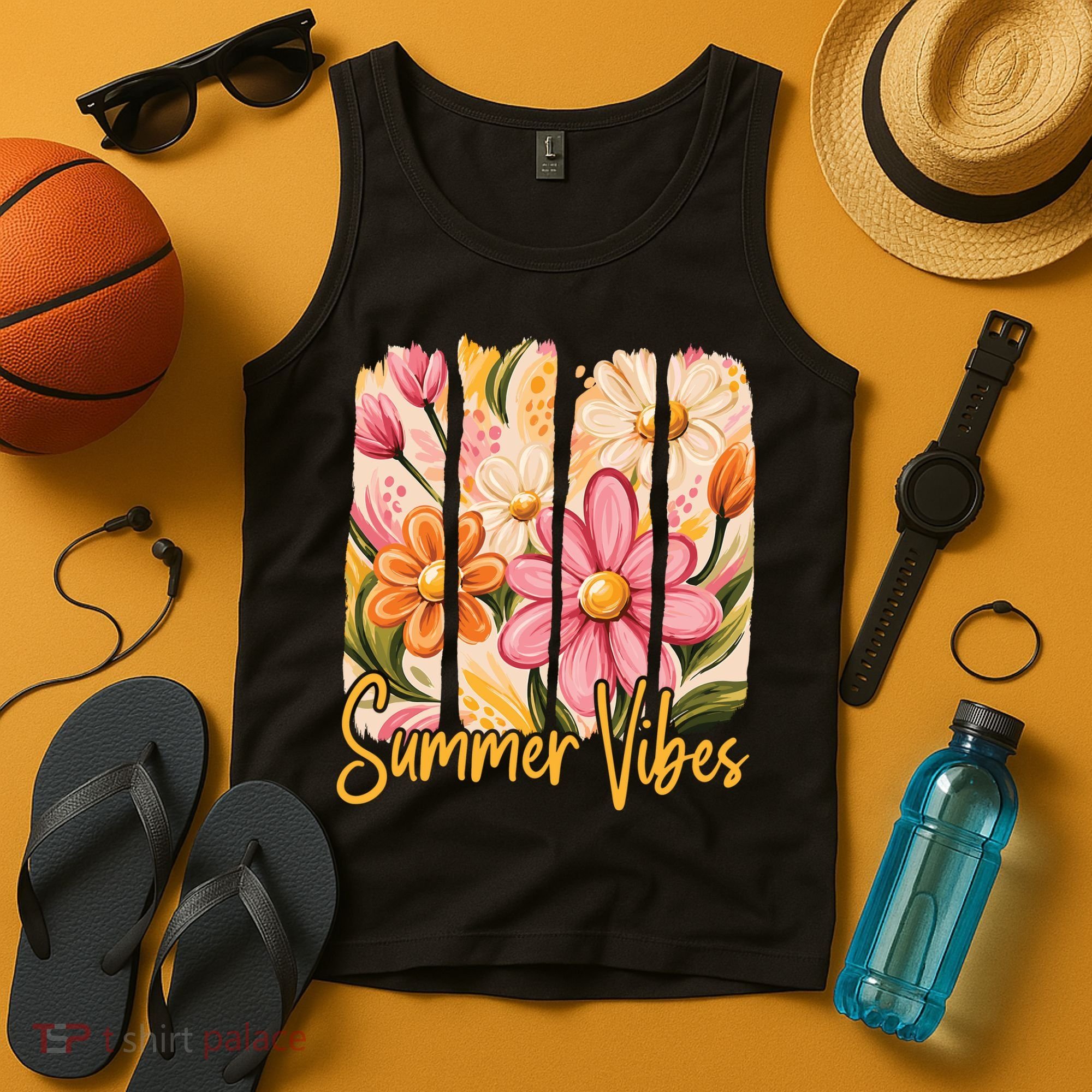 Summer Vibes Floral Beach Life Tank Top