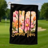 Summer Vibes Floral Beach Life Golf Towel thumb 1