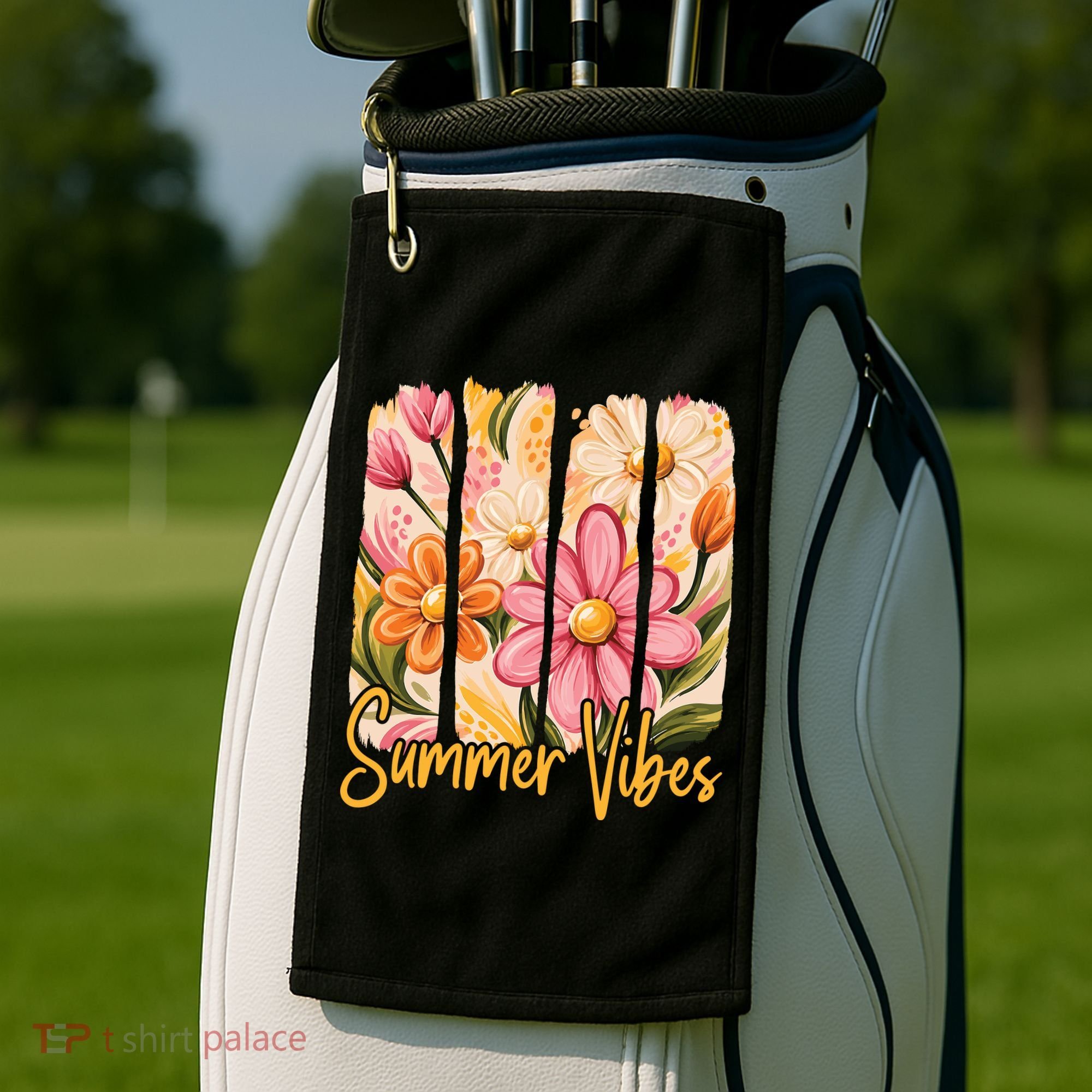 Summer Vibes Floral Beach Life Golf Towel