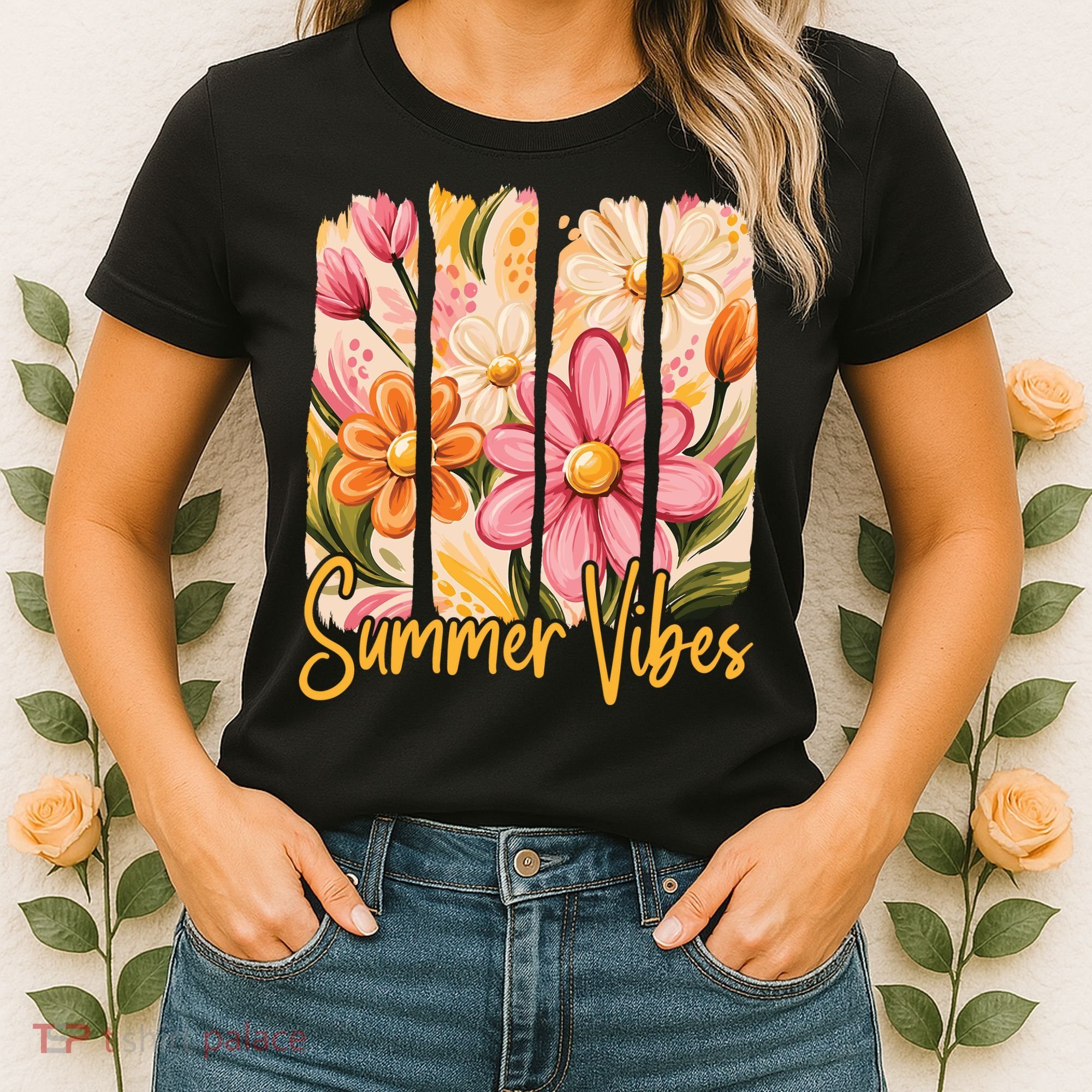 Summer Vibes Floral Beach Life Women's T-Shirt