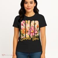 Summer Vibes Floral Beach Life Women's T-Shirt thumb 4