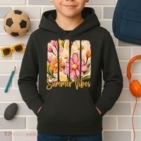 Summer Vibes Floral Beach Life Kids Hoodie thumb 2
