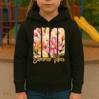 Summer Vibes Floral Beach Life Kids Hoodie thumb 3