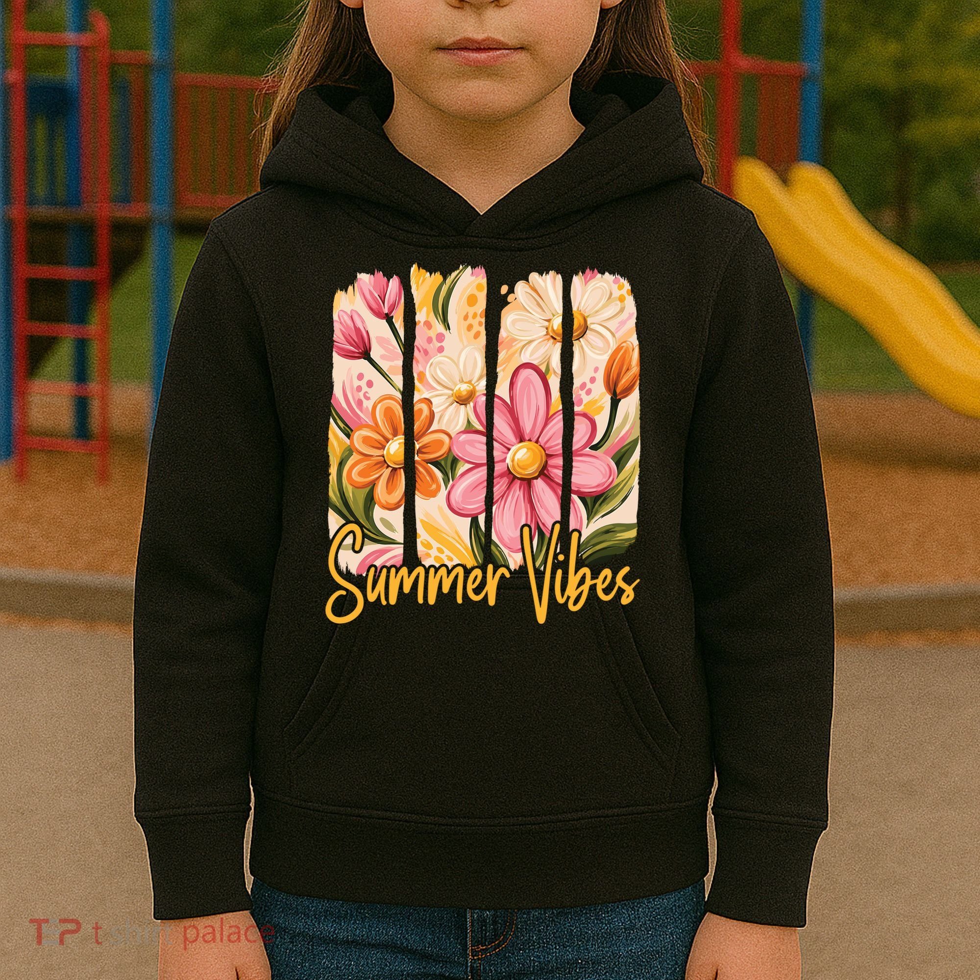 Summer Vibes Floral Beach Life Kids Hoodie