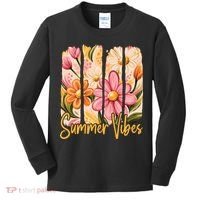Summer Vibes Floral Beach Life Kids Long Sleeve Shirt thumb 0