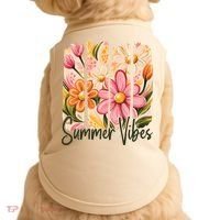 Summer Vibes Floral Beach Life Doggie Tank thumb 0