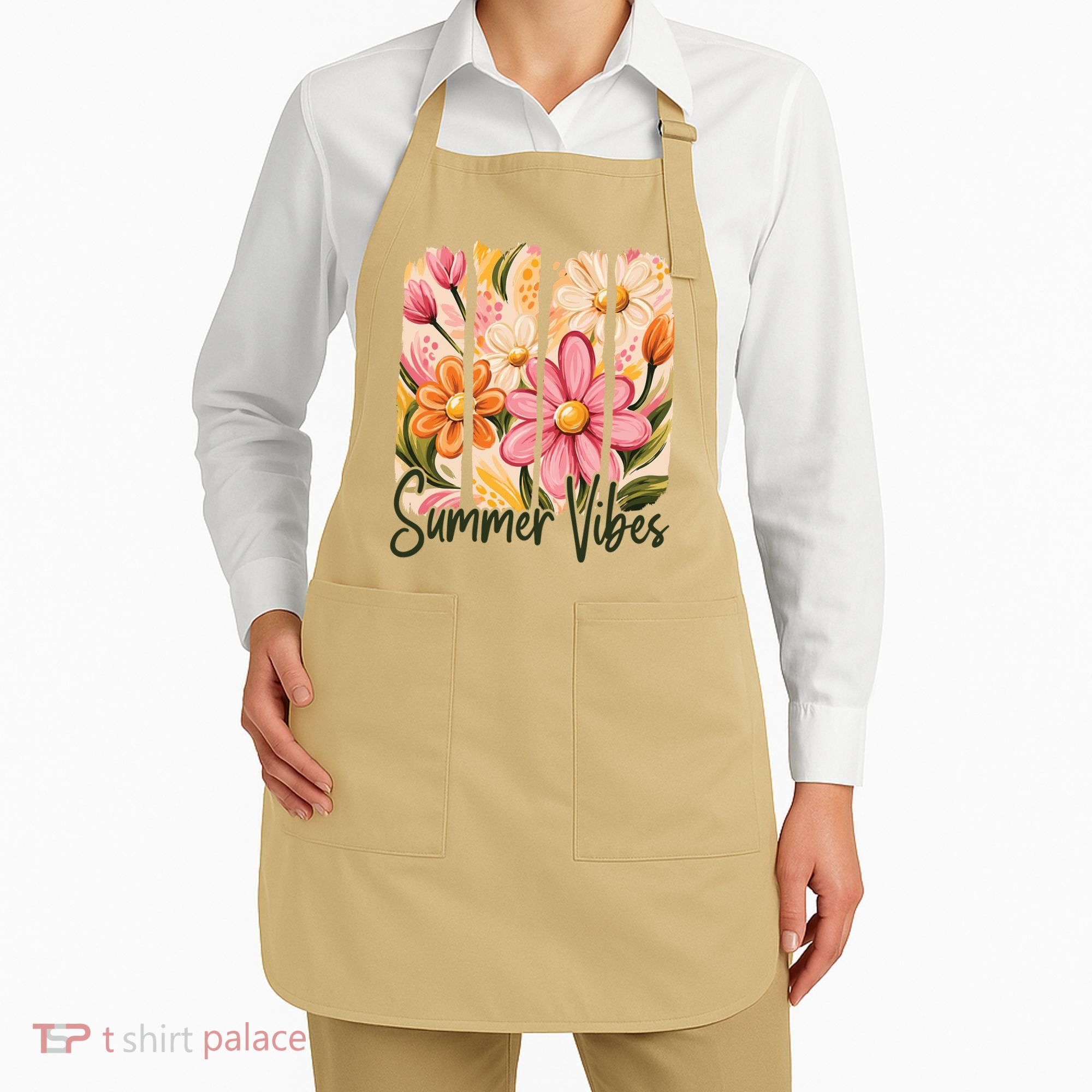 Summer Vibes Floral Beach Life Apron