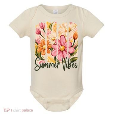 Summer Vibes Floral Beach Life Baby Bodysuit