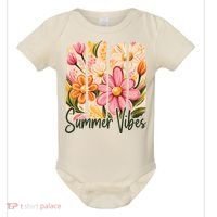Summer Vibes Floral Beach Life Baby Bodysuit thumb 0