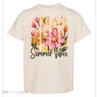 Summer Vibes Floral Beach Life Toddler T-Shirt thumb 0