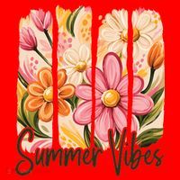 Summer Vibes Floral Beach Life Santa Hat thumb 1