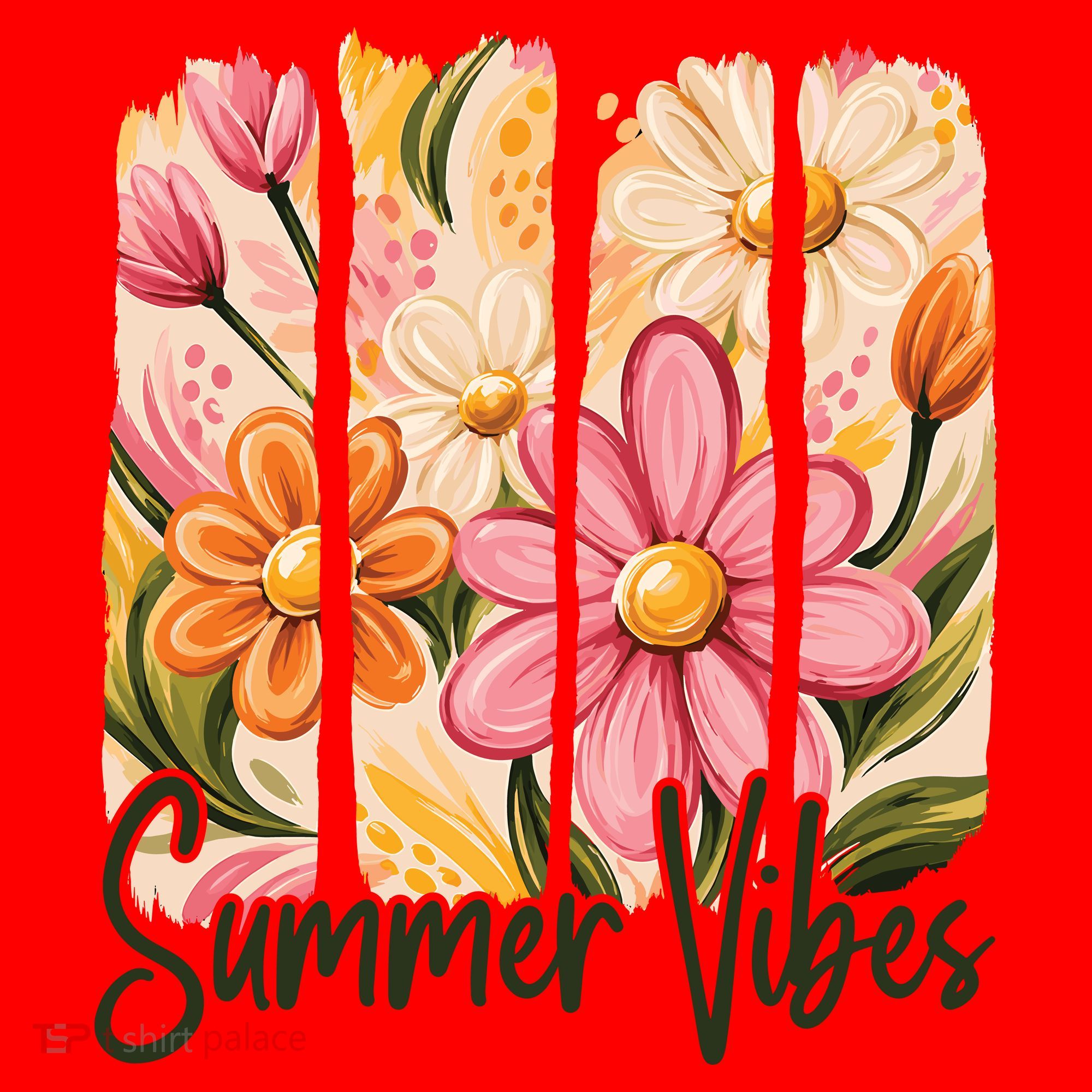Summer Vibes Floral Beach Life Santa Hat