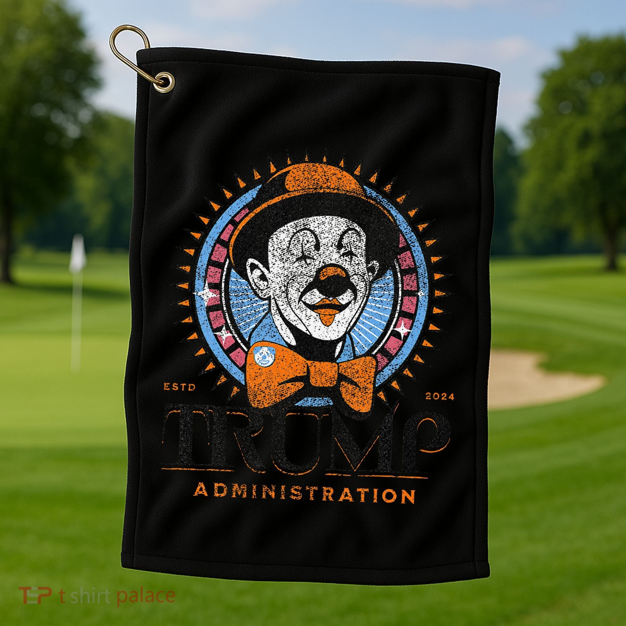 Smart Voter Funny Clown Car Anti Trump Administration Golf Towel