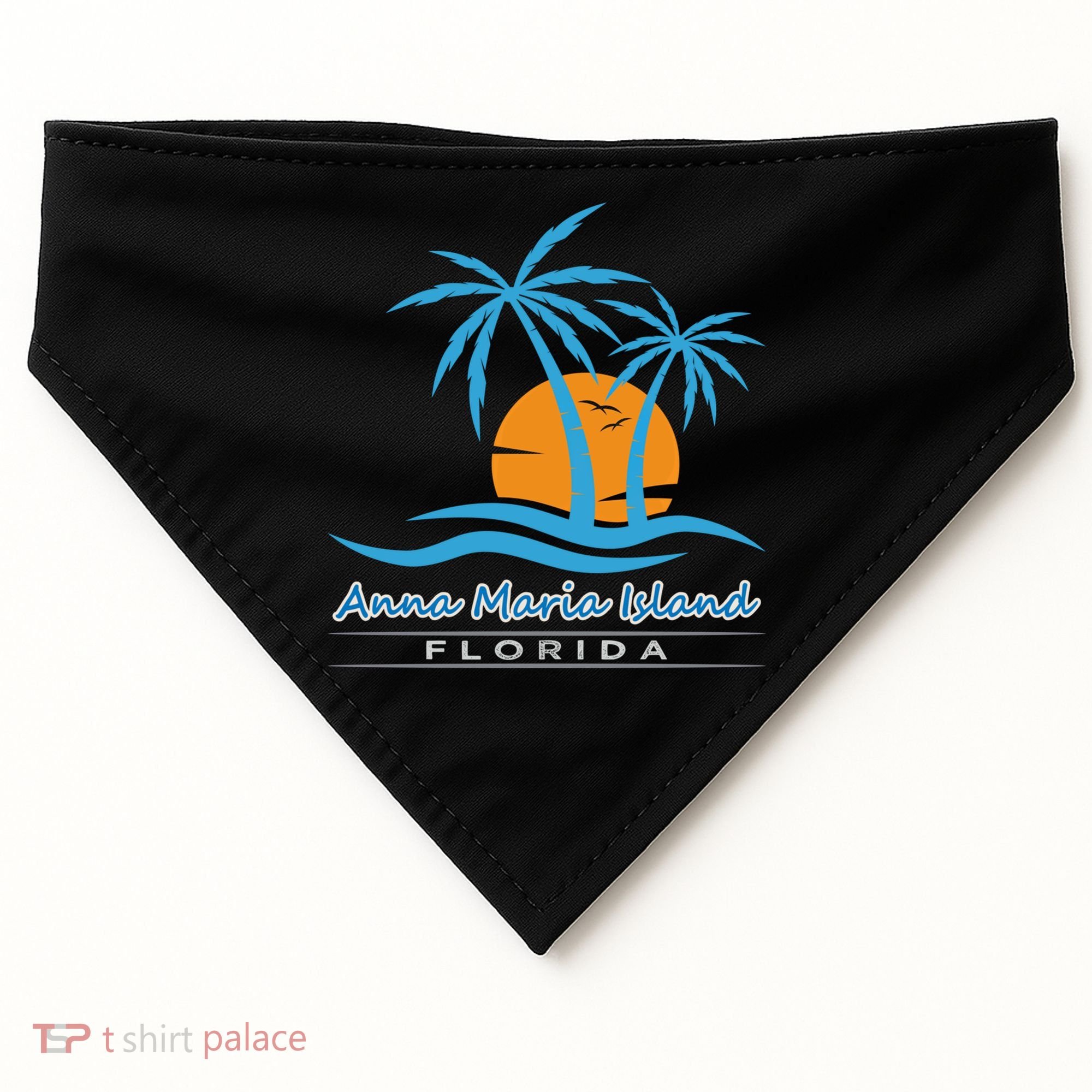 Summer Vacation Florida Anna Maria Island Beach Funny Gift USA-Made Doggie Bandana