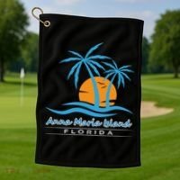 Summer Vacation Florida Anna Maria Island Beach Funny Gift Golf Towel thumb 1