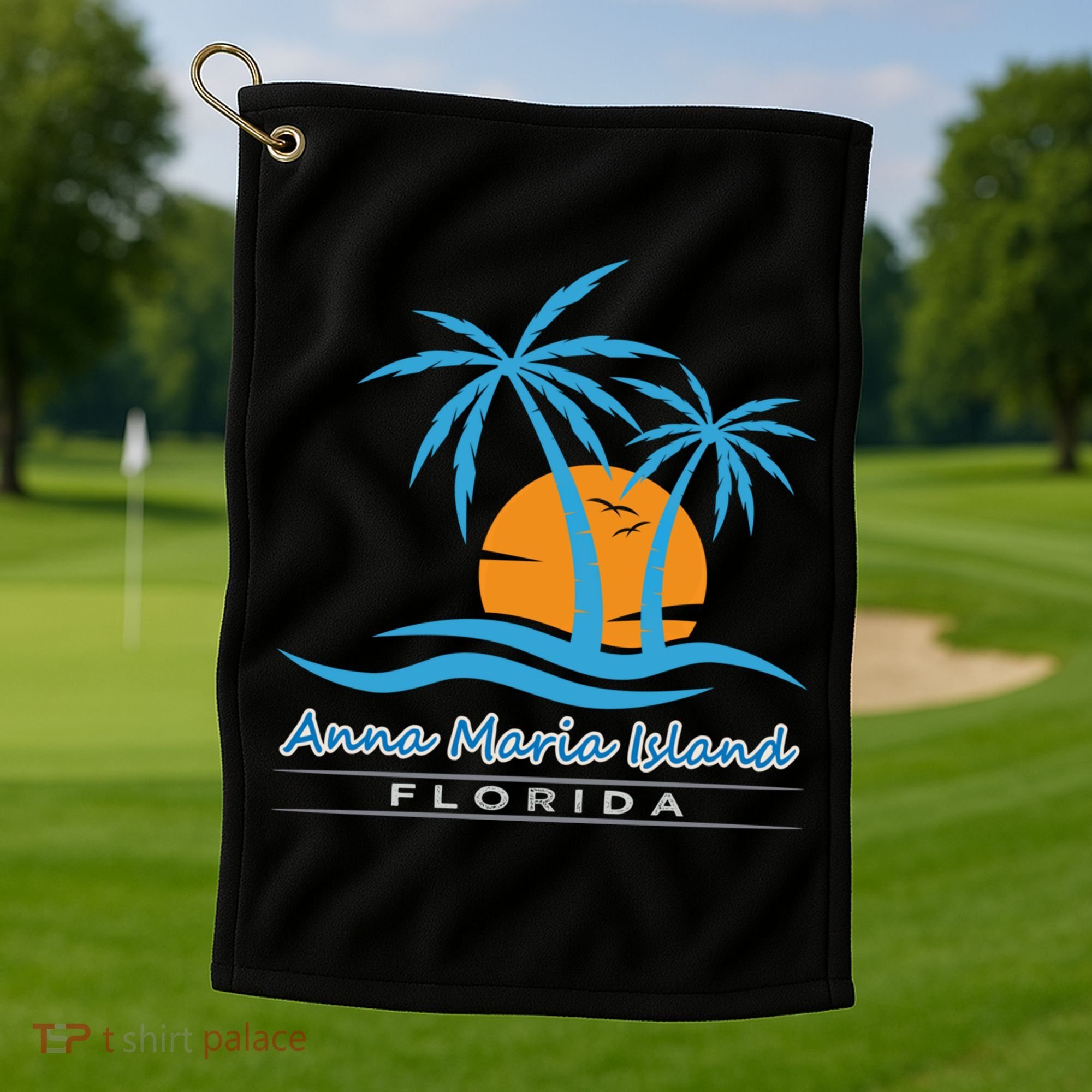 Summer Vacation Florida Anna Maria Island Beach Funny Gift Golf Towel