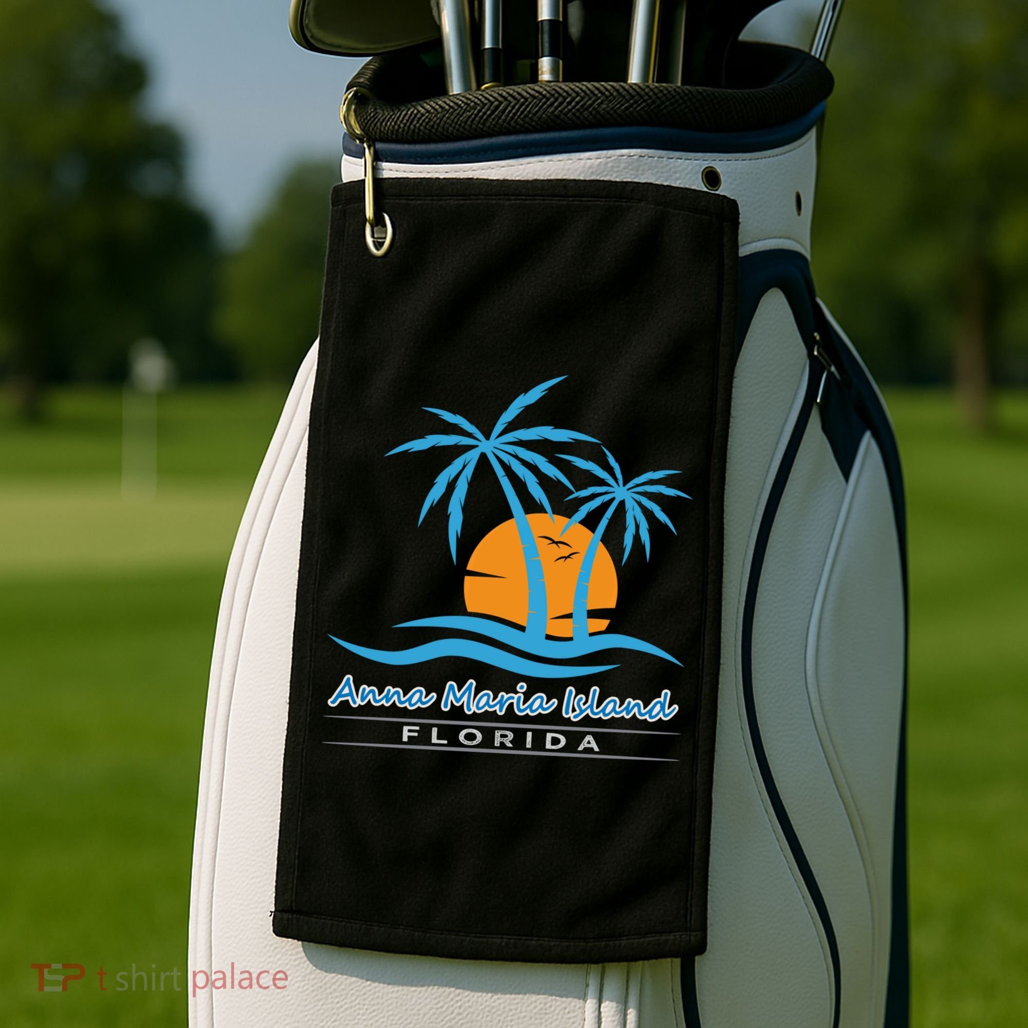 Summer Vacation Florida Anna Maria Island Beach Funny Gift Golf Towel