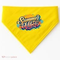 Summer Vibes Family Beach Summer Holiday USA-Made Doggie Bandana thumb 0