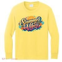 Summer Vibes Family Beach Summer Holiday Kids Long Sleeve Shirt thumb 0