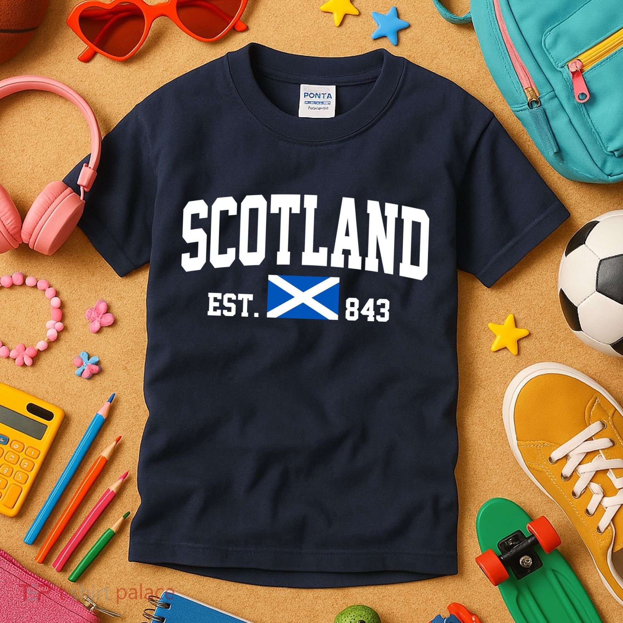 Scotland Varsity Flag Kids T-Shirt