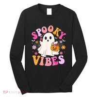 Spooky Vibes Ghost Retro Groovy Halloween Women Long Sleeve Shirt thumb 0