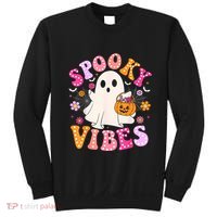 Spooky Vibes Ghost Retro Groovy Halloween Women Sweatshirt thumb 0