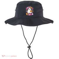 Spooky Vibes Ghost Retro Groovy Halloween Women Bucket Hat thumb 0
