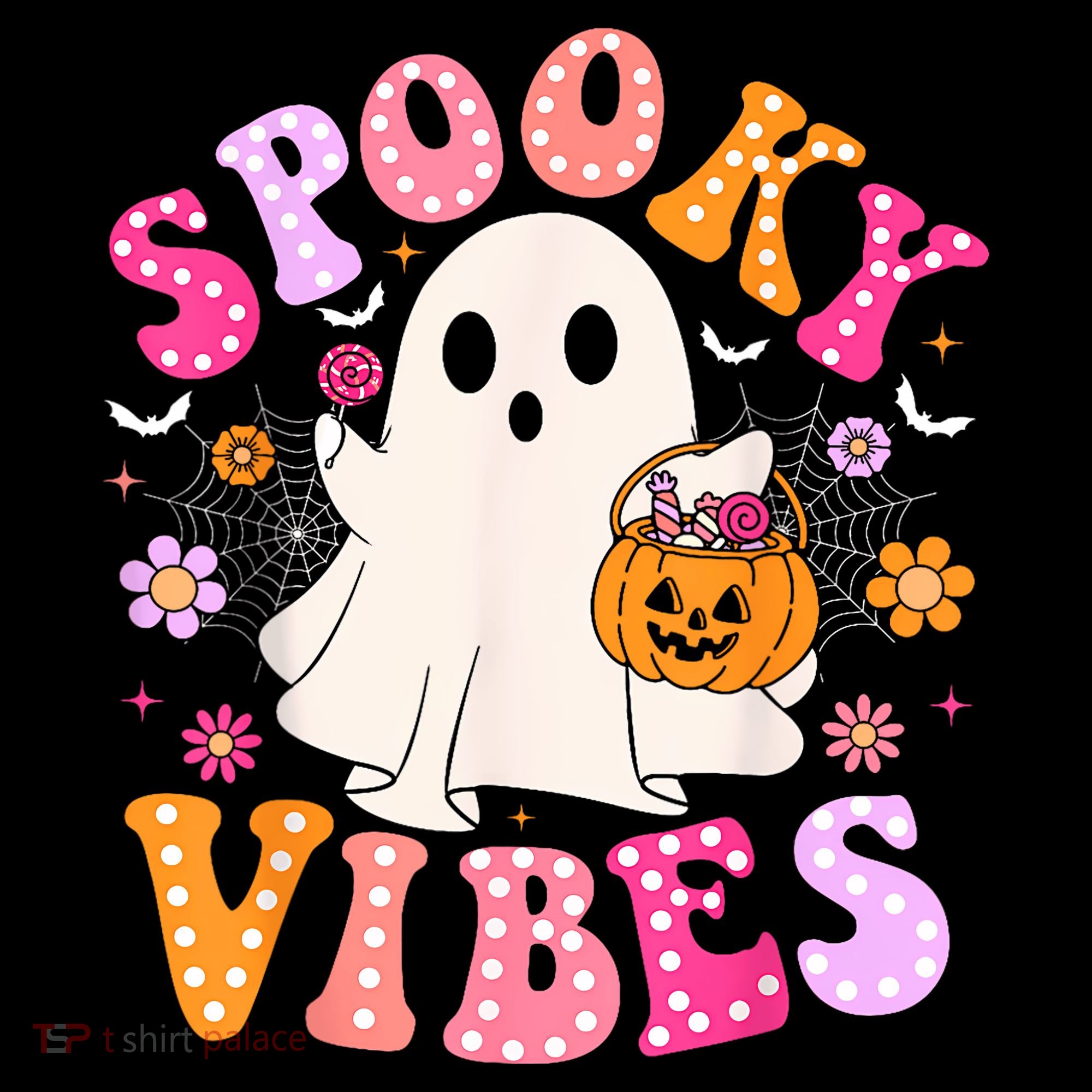 Spooky Vibes Ghost Retro Groovy Halloween Women Coffee Mug