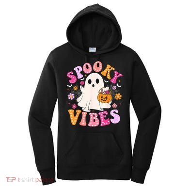 Spooky Vibes Ghost Retro Groovy Halloween Women Women's Hoodie