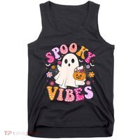 Spooky Vibes Ghost Retro Groovy Halloween Women Tank Top thumb 0