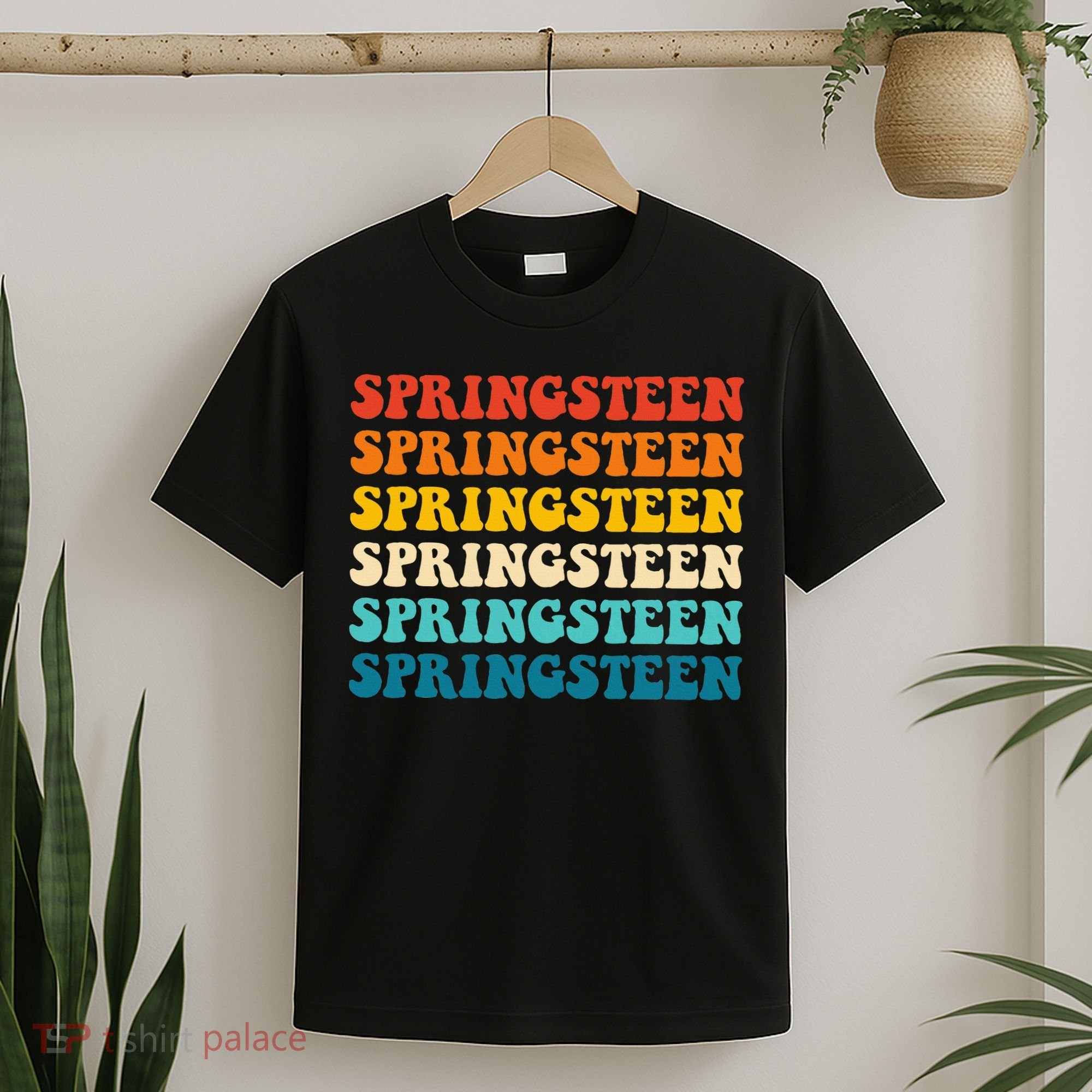 Springsteen Vintage Groovy Retro Party Everyday Casual T-Shirt