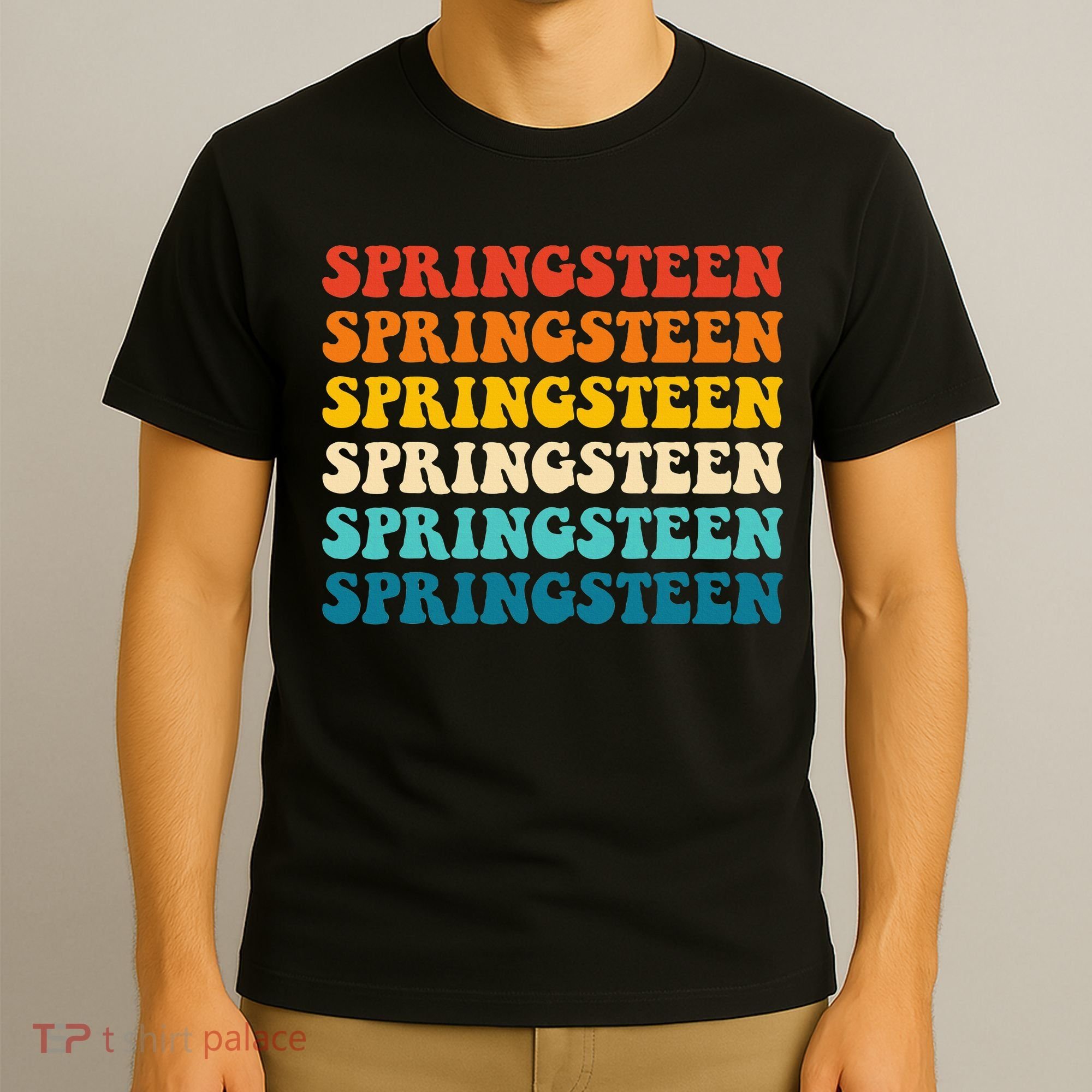 Springsteen Vintage Groovy Retro Party Everyday Casual T-Shirt