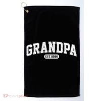 Sporty Varsity Grandpa EST 2026 Golf Towel thumb 0