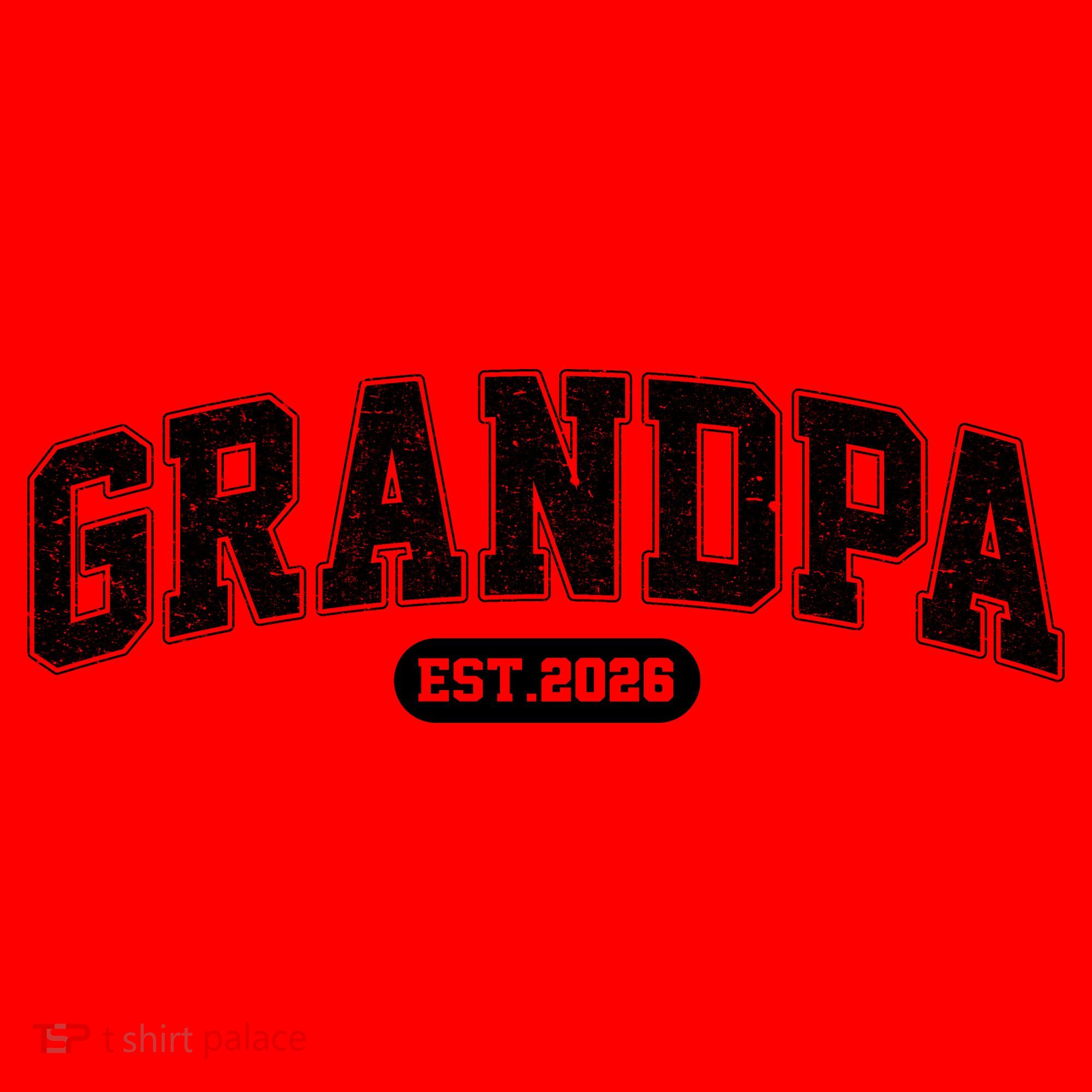 Sporty Varsity Grandpa EST 2026 Santa Hat