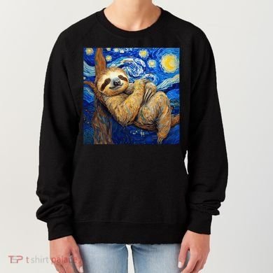 Sloth Van Gogh Style Starry Night Women's Sweatshirt