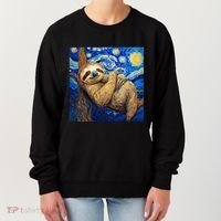Sloth Van Gogh Style Starry Night Women's Sweatshirt thumb 0