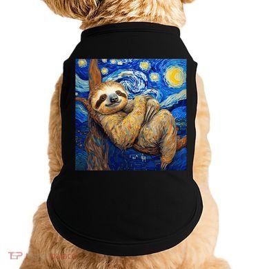 Sloth Van Gogh Style Starry Night Doggie Tank