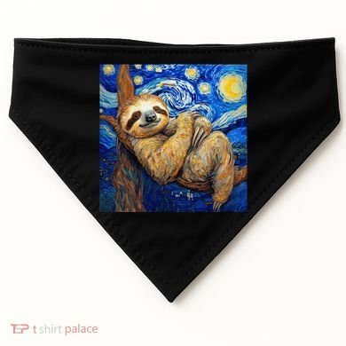 Sloth Van Gogh Style Starry Night USA-Made Doggie Bandana