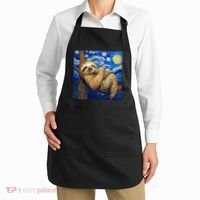 Sloth Van Gogh Style Starry Night Apron thumb 2
