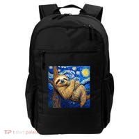 Sloth Van Gogh Style Starry Night Backpack thumb 0