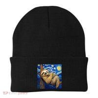 Sloth Van Gogh Style Starry Night Beanie thumb 0