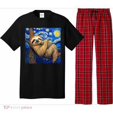 Sloth Van Gogh Style Starry Night Pajama Set