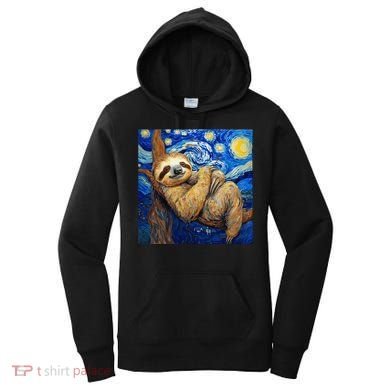 Sloth Van Gogh Style Starry Night Women's Hoodie